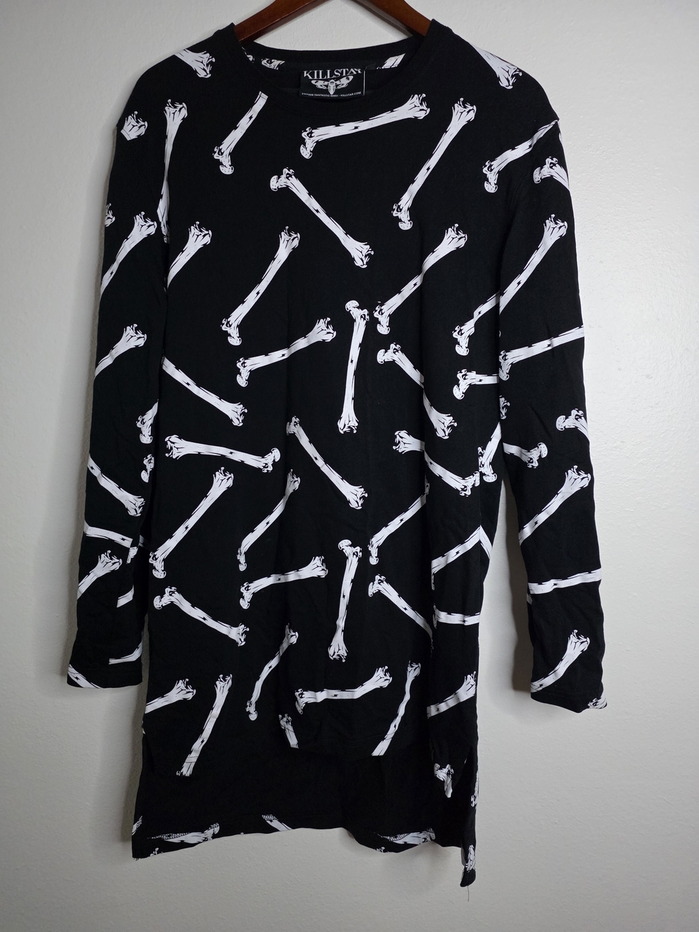 Rare Discontinued Killstar Bony Longline Tunic Dress Top Black Goth Skeketon Med